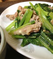 小松菜と豚肉のシーズニングソース炒めの手順画像4枚目