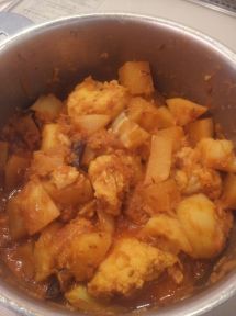 ジャガイモ、カリフラワー、大根のタルカリの手順画像5枚目