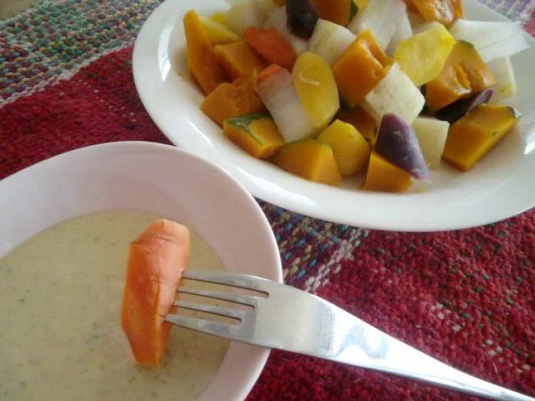 冬野菜のハーブ味噌ディップの写真