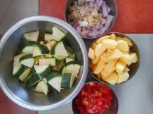 ズッキーニとチキンの夏カレーの手順画像1枚目