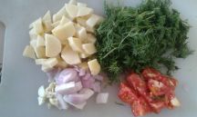 フェンネルの葉のタルカリの手順画像1枚目