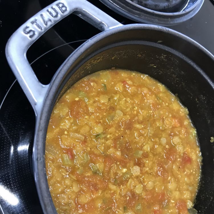 ひら豆と大根の葉のサンバルスープ♪の写真