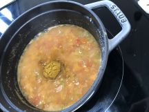 ひら豆と大根の葉のサンバルスープ♪の手順画像2枚目