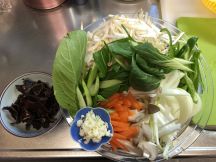 シンガポールスタイル　焼きビーフンの手順画像1枚目