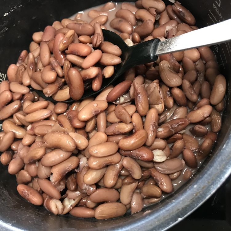 ラジマ豆の戻し方、炊き方の写真