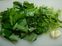 空心菜のサーグの手順画像0枚目